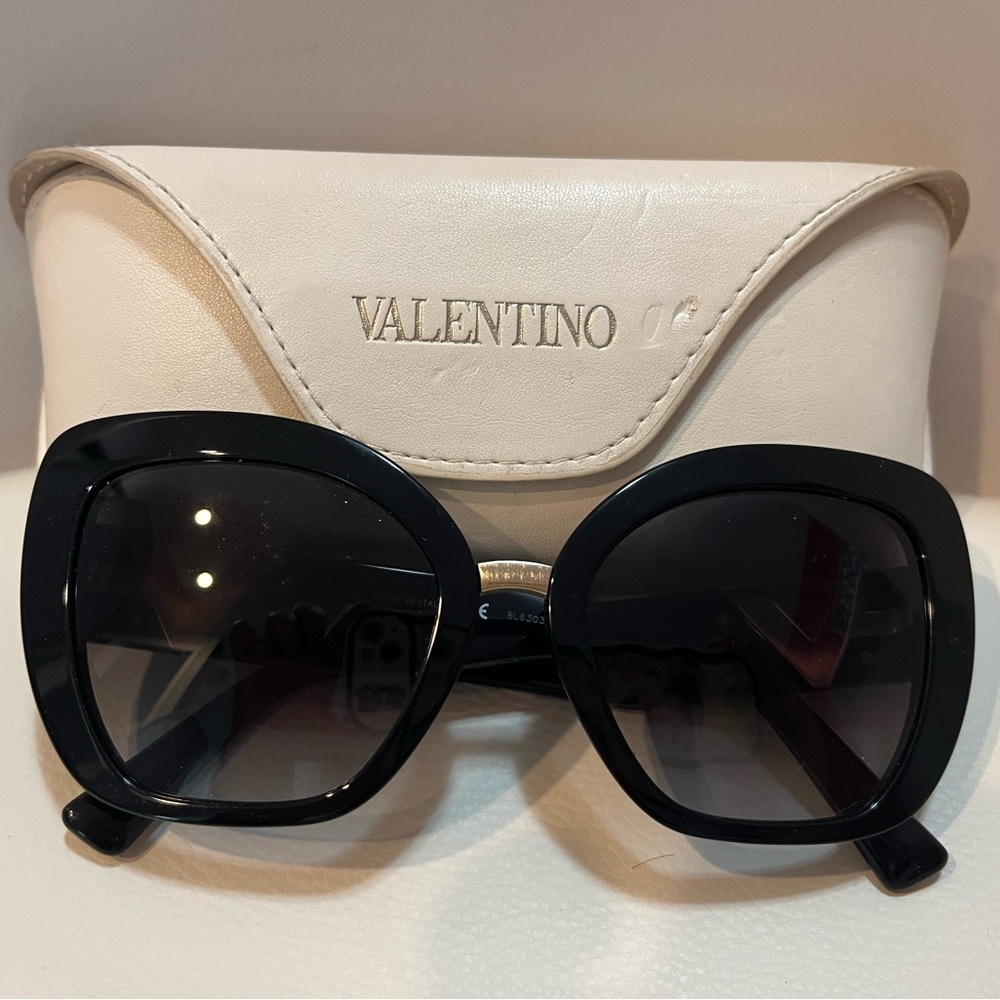 Valentino Black and Gold Sunglasses